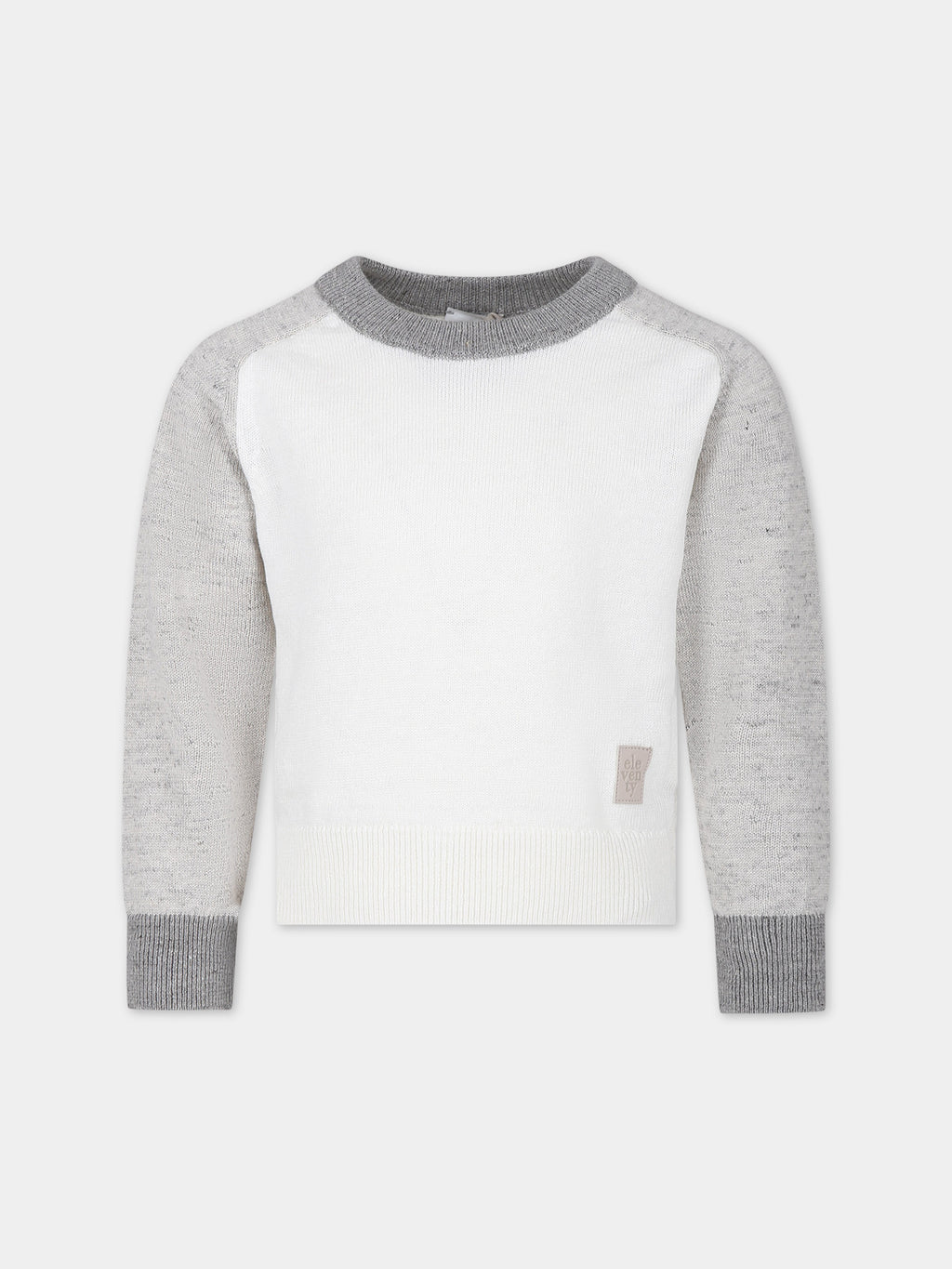 Ivory sweater for boy with logo